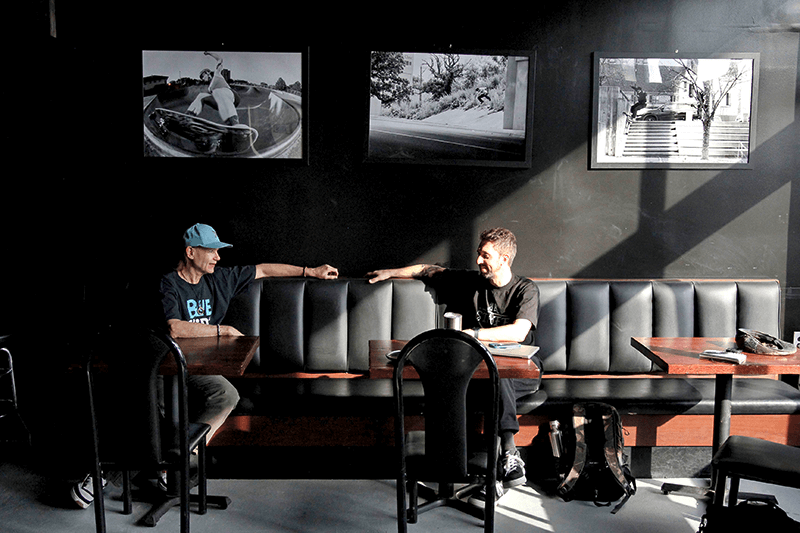 RJ Vocal (left) sat and chatted with store owner Corey Bracken (right).